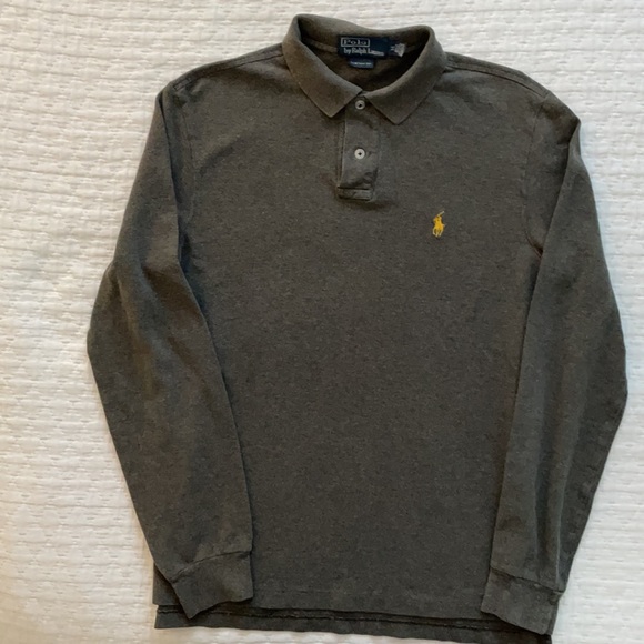 Polo Ralph Lauren Long Sleeve Polo Shirt Grey M - Picture 3 of 8